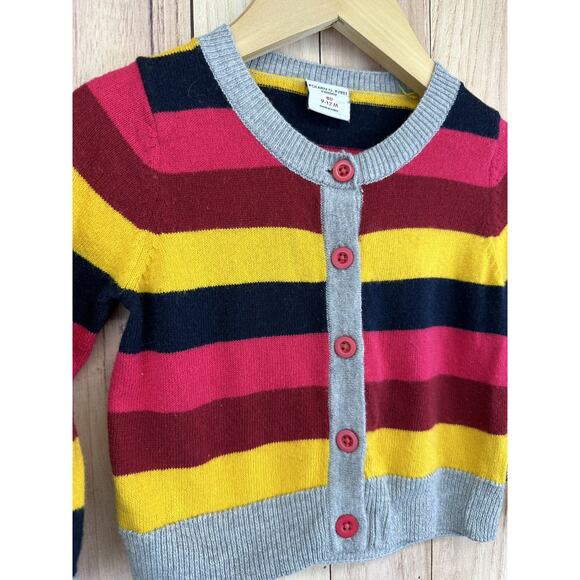 Polarn O. Pyret Girls' Striped Cardigan Sweater Size 9-12 Months - Picture 2 of 4